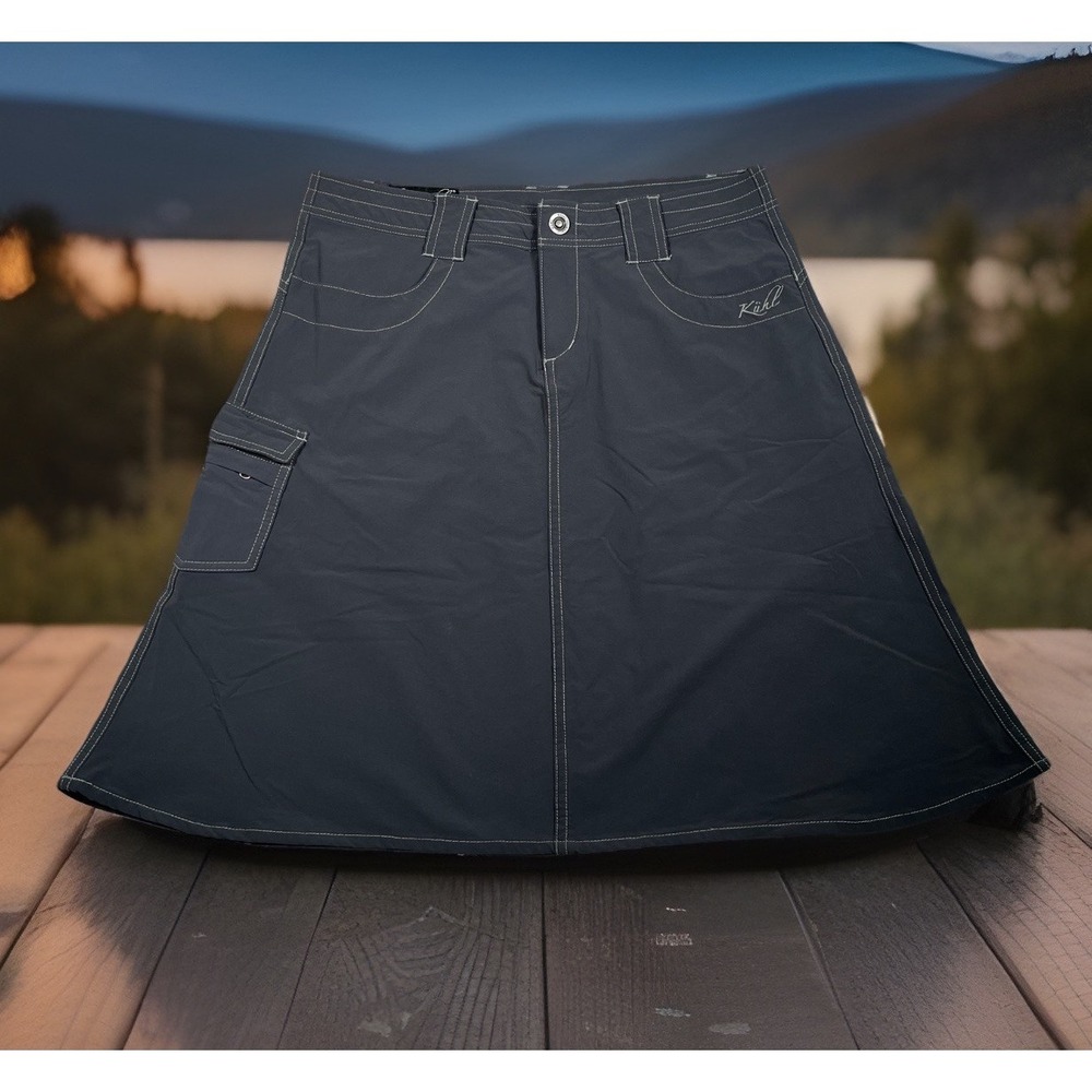 Kuhl Splash Skirt Women 10 Gray Utility Outdoors Casual Unlined Hike Nylon